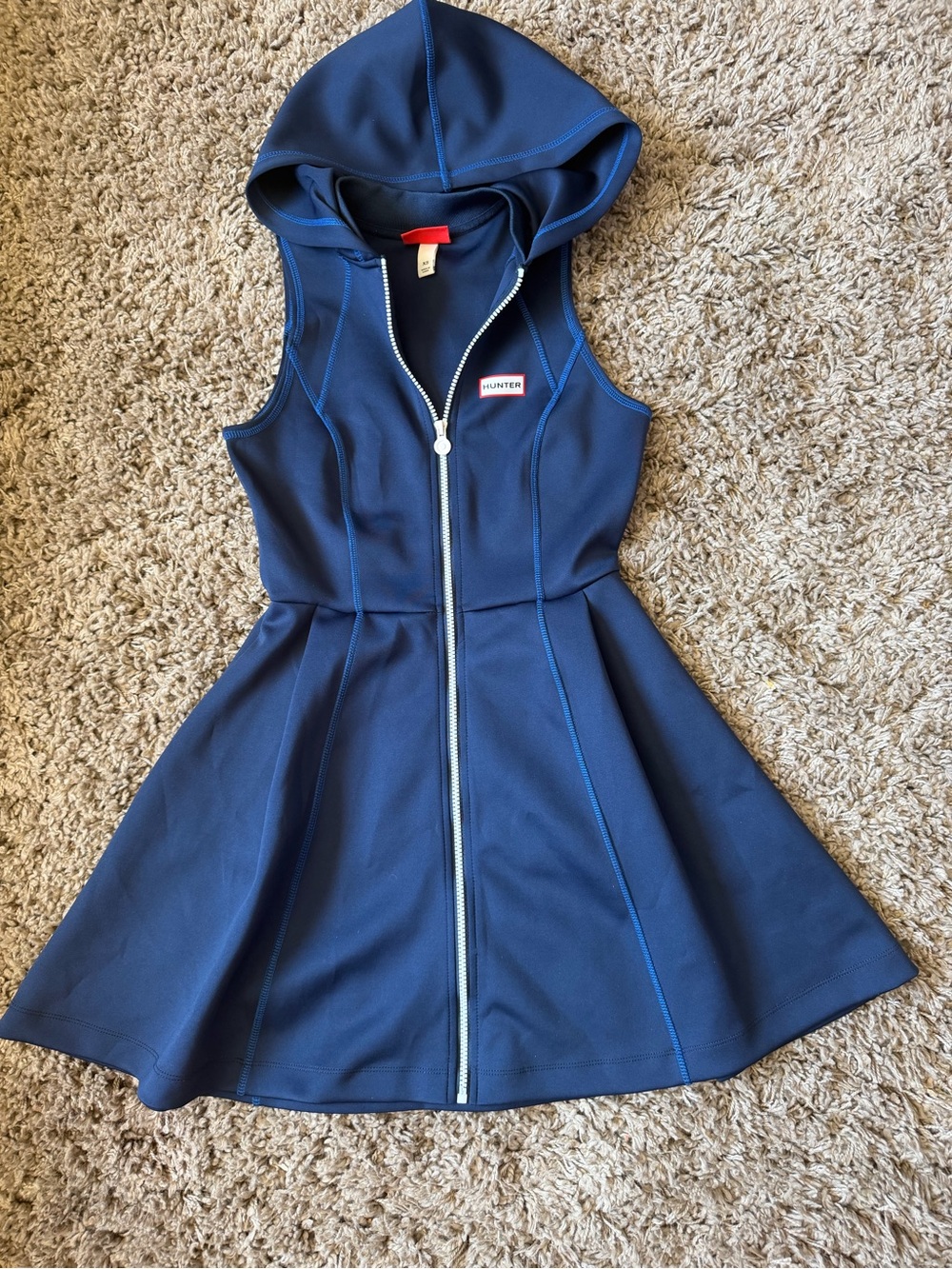 HUNTER FOR TARGET Dress Size XS Zip Front Hood Scuba Sleeveless Tennis/picklebal